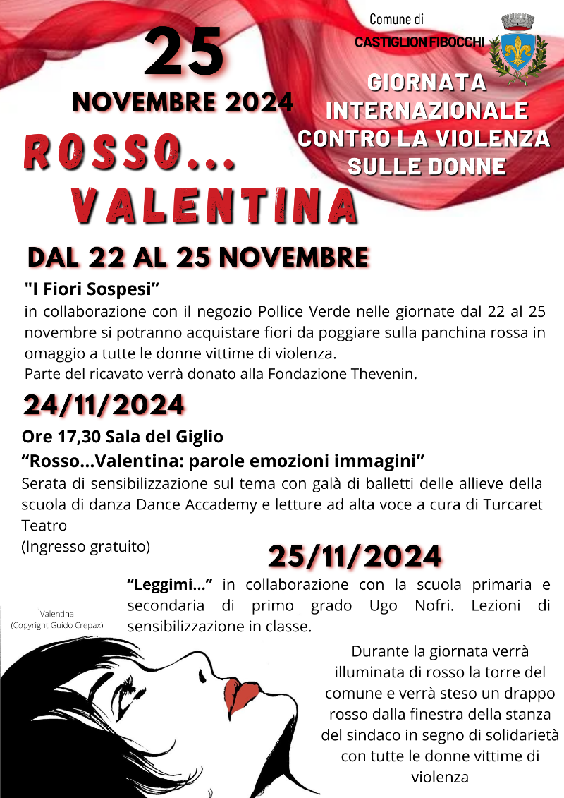 Programma eventi giornata contro la violenza sulle donne