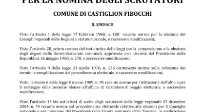 Elezioni Regionali 12/13 ottobre 2025 - Convocazione Commissione per la nomina degli scrutatori Elezioni Regionali 12/13 ottobre 2025 - Convocazione Commissione per la nomina degli scrutatori